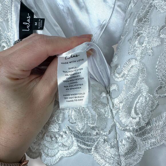 Lulus Exquisite Posture White Floral Embroidered Scalloped Tiered Jumpsuit - Picture 10 of 11